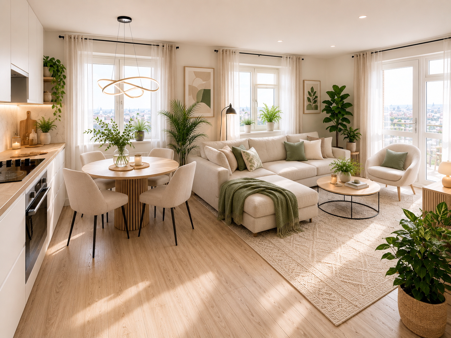 Scandinavian style furnished living room